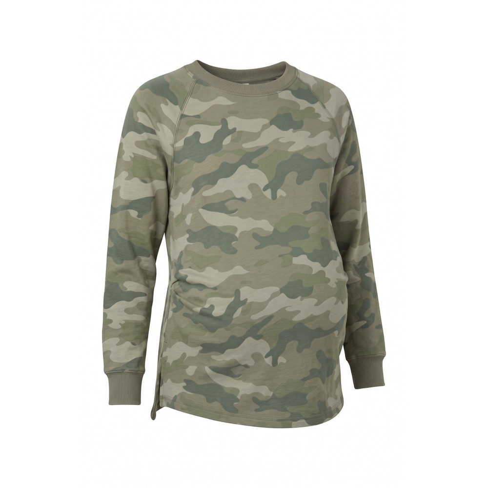 Old Navy Maternity Green Camo Raglan Sleeve Fleece Sweatshirt Size S